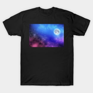 Full moon on dreamy night sky T-Shirt